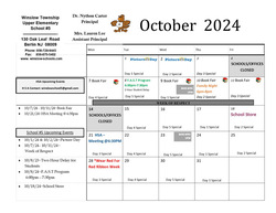 OCTOBER 2024 CALENDAR OF EVENTS